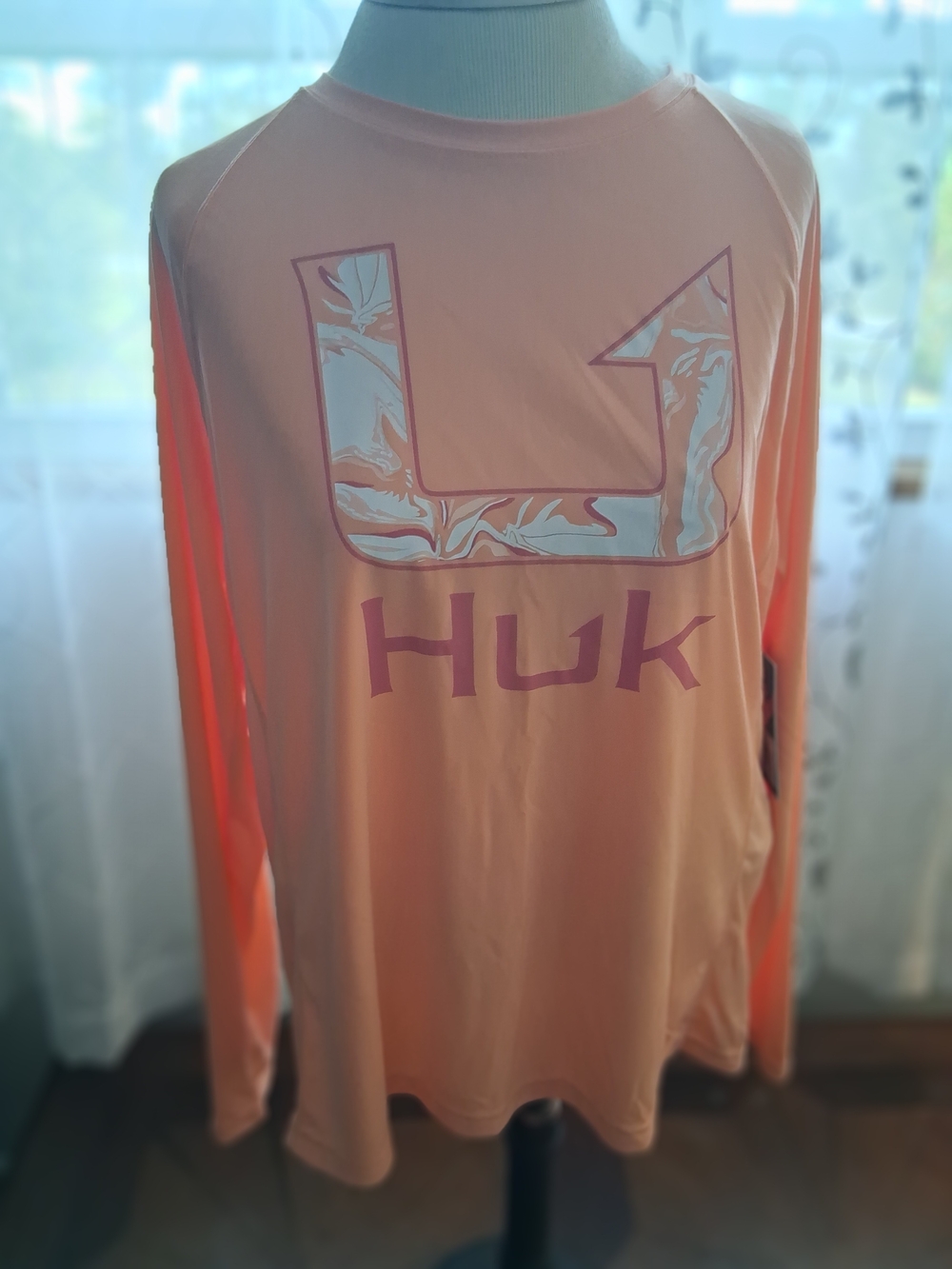 Huk Long Sleeve Performance Shirt in Orange